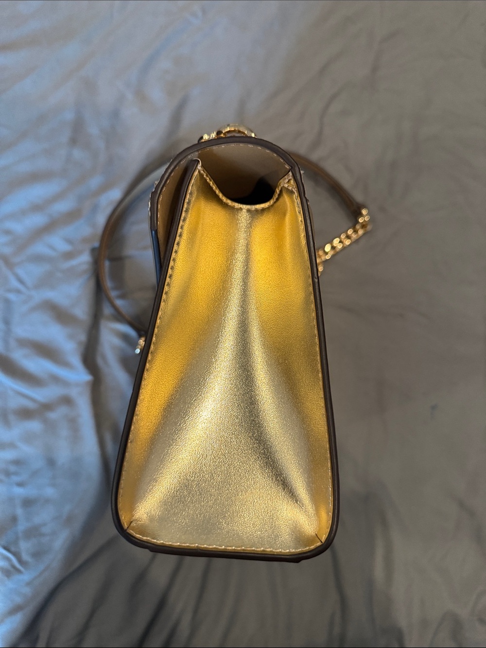 Michael Kors Gold Crystal-Studded Shoulder Bag - Picture 6 of 7